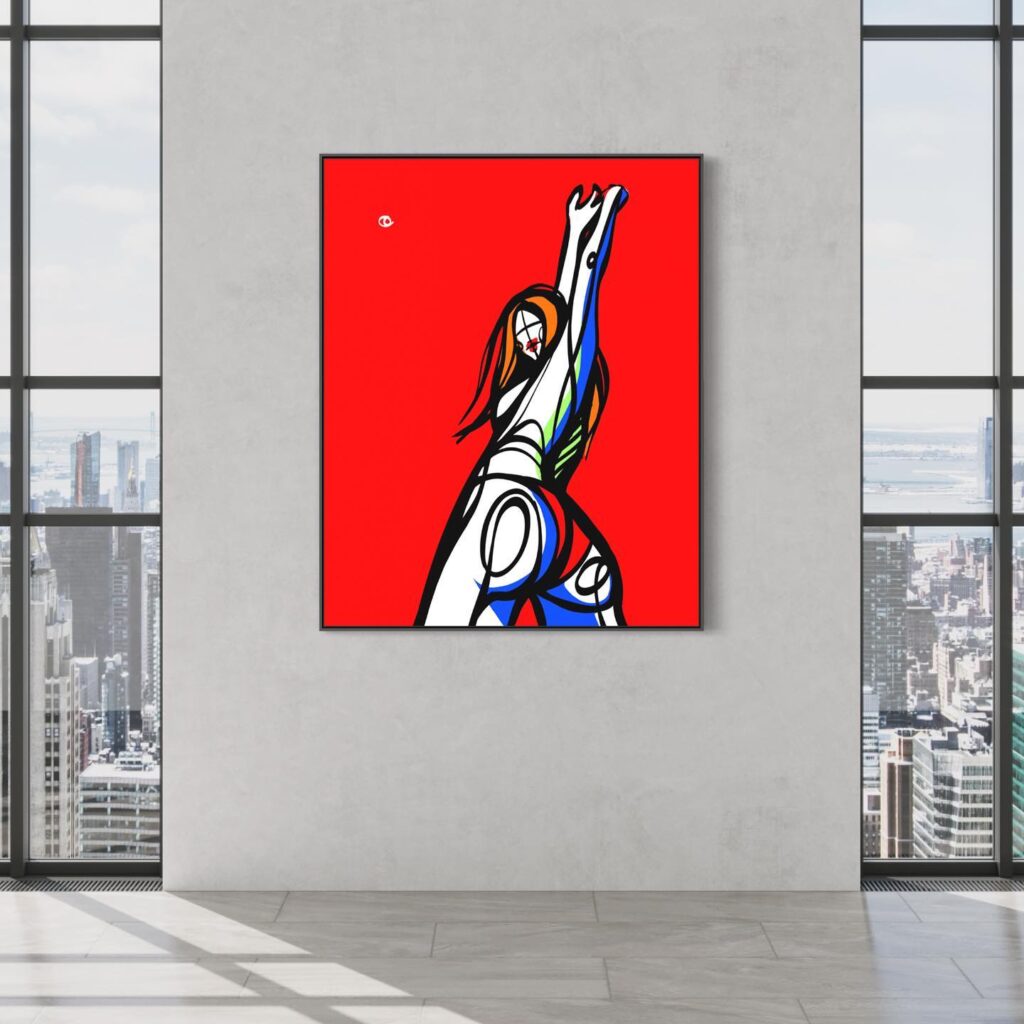 Red Picture Female, Modern Art Gallery Presenting Captivating, Abstract Paintings